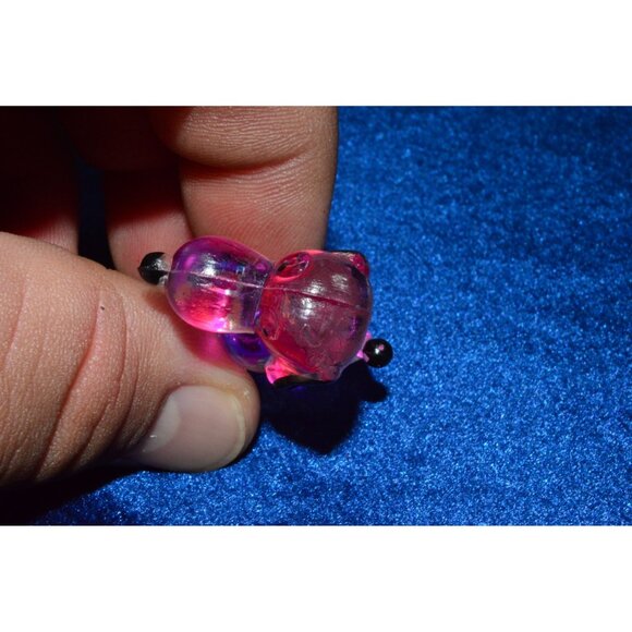 Vintage Plastic Dog Figure Miniature Lucite Clear Black  Acrylic Trinket Hong Ko - Picture 5 of 9